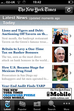 New York NY Times News app for the iPhone review