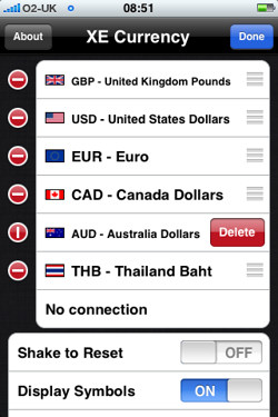 The top currency with the text in orange is the main currency you want to base akll the exchange rates on. In my case this is the British Pound.