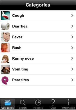 Childhood Diseases reference app for the iphone