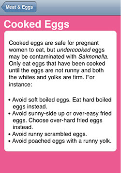 Foods to Avoid When Pregnant app for the iphone