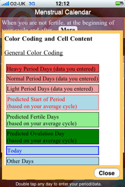 Free Menstrual Calendar for the iphone,Menstrual Calendar,Menstrual Calendar iphone
