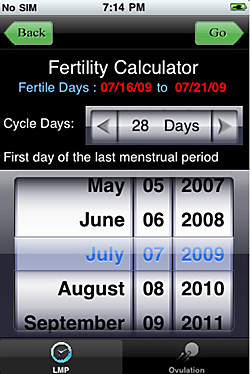 Fertility and Pregnancy Calculator app for the iPhone,Fertility Calculator app iPhone,Pregnancy Calculator app iPhone