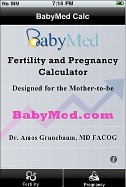 Fertility and Pregnancy Calculator app for the iPhone,Fertility Calculator app iPhone,Pregnancy Calculator app iPhone