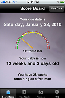 mPregnancy iphone app for men with a pregnant partner