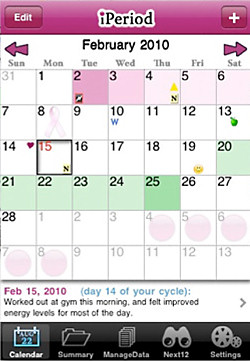 iPeriod menstruation tracker app for the iphone,iperiod app, iperiod iphone app, menstruation, period, women, health, cycle, calendar, alert, girl, puberty, PMS, cramps, mood, symptoms, flow, periods, tracker, planner, woman, mensies, lady, time of month, ovulation, spotting, notes, emoticons, fertility, menstruate, menstrual, teen, feminist, baby, conceive, pregnancy, mood, tracking